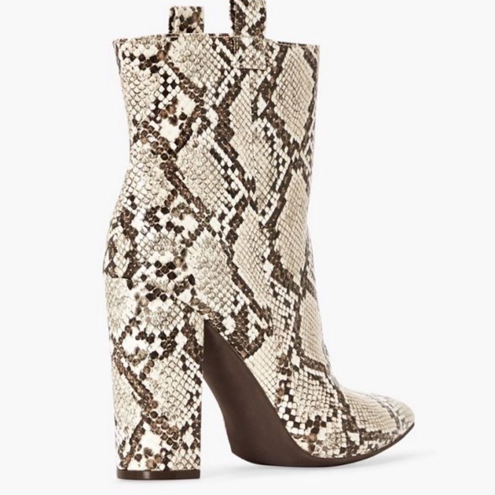 Snake Pattern Block Heeled Bootie - Picture 4 of 5